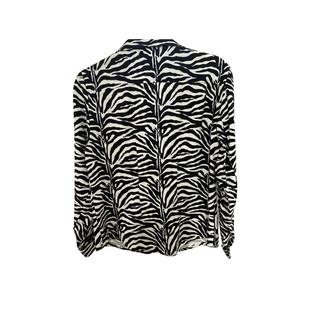 Westbound Black/White Zebra Print Full Zip Jacket - Sz. Small (EUC)